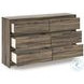 Jusika Brown Storage Panel Bedroom Set with LED and 6 Drawers