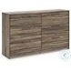 Jusika Brown Storage Panel Bedroom Set with LED and 6 Drawers