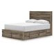 Jusika Brown Queen Storage Panel Bed with LED and 6 Drawers