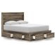 Jusika Brown Queen Storage Panel Bed with LED and 6 Drawers