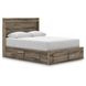 Jusika Brown Queen Storage Panel Bed with LED and 6 Drawers