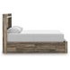 Jusika Brown Queen Storage Panel Bed with LED and 6 Drawers
