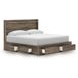 Jusika Brown King Storage Panel Bed with LED and 6 Drawers