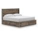 Jusika Brown King Storage Panel Bed with LED and 6 Drawers