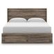 Jusika Brown King Storage Panel Bed with LED and 6 Drawers