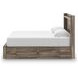 Jusika Brown King Storage Panel Bed with LED and 6 Drawers