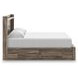 Jusika Brown King Storage Panel Bed with LED and 6 Drawers
