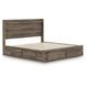 Jusika Brown King Storage Panel Bed with LED