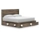 Jusika Brown King Storage Panel Bed with LED