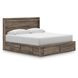 Jusika Brown King Storage Panel Bed with LED