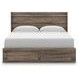 Jusika Brown King Storage Panel Bed with LED
