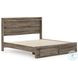 Jusika Brown King Panel Storage Bed