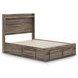 Jusika Brown Full Storage Panel Bed with LED and 6 Drawers