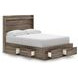 Jusika Brown Full Storage Panel Bed with LED and 6 Drawers