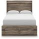 Jusika Brown Full Storage Panel Bed with LED and 6 Drawers