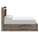 Jusika Brown Full Storage Panel Bed with LED and 6 Drawers