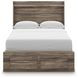 Jusika Brown Full Storage Panel Bed with LED and 6 Drawers