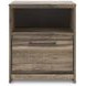 Jusika Brown Storage Panel Bedroom Set with LED and 6 Drawers