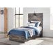 Drystan Brown Rustic Twin Panel Headboard with LED and USB Charging