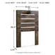 Drystan Brown Rustic Twin Panel Headboard with LED and USB Charging