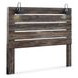 Drystan Brown Rustic King Panel Headboard with LED and USB Charging