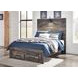 Drystan Brown Rustic Full Panel Headboard with LED and USB Charging
