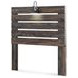 Drystan Brown Rustic Full Panel Headboard with LED and USB Charging