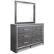 Lodanna Gray 6 Drawer Dresser and Rectangular Mirror