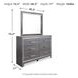 Lodanna Gray 6 Drawer Dresser and Rectangular Mirror