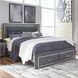 Lodanna Gray King Upholstered Panel Storage Bed