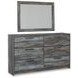 Baystorm Gray 6 Drawer Dresser and Rectangular Mirror