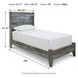 Baystorm Gray Twin Panel Bed with LED