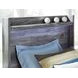 Baystorm Gray Twin Panel Bed with LED
