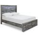 Baystorm Gray Full Storage Panel Bed with 2 Drawers and LED