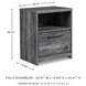 Baystorm Gray 1 Drawer Nightstand