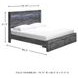 Baystorm Gray King Platform Storage Bed