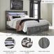 Baystorm Gray King Platform Storage Bed