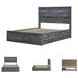 Baystorm Gray Queen Platform Single Side Under Bed Storage Bed