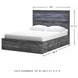 Baystorm Gray Queen Platform Single Side Under Bed Storage Bed
