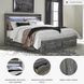 Baystorm Gray King Platform Single Side Under Bed Storage Bed
