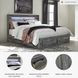 Baystorm Gray King Platform Double Under Bed Storage Bed