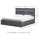 Baystorm Gray King Platform Double Under Bed Storage Bed