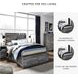 Baystorm Gray Full Double Under Bed Storage Platform Bed