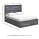 Baystorm Gray Queen Platform Double Under Bed Storage Bed