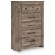 Stanziford Brown 5 Drawer Chest