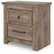 Stanziford Brown 2 Drawer Nightstand with USB Charging