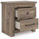 Stanziford Brown 2 Drawer Nightstand with USB Charging