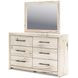 Lawroy Light Natural 6 Drawer Dresser and Rectangular Mirror
