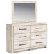 Lawroy Light Natural 6 Drawer Dresser and Rectangular Mirror