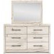 Lawroy Light Natural 6 Drawer Dresser and Rectangular Mirror